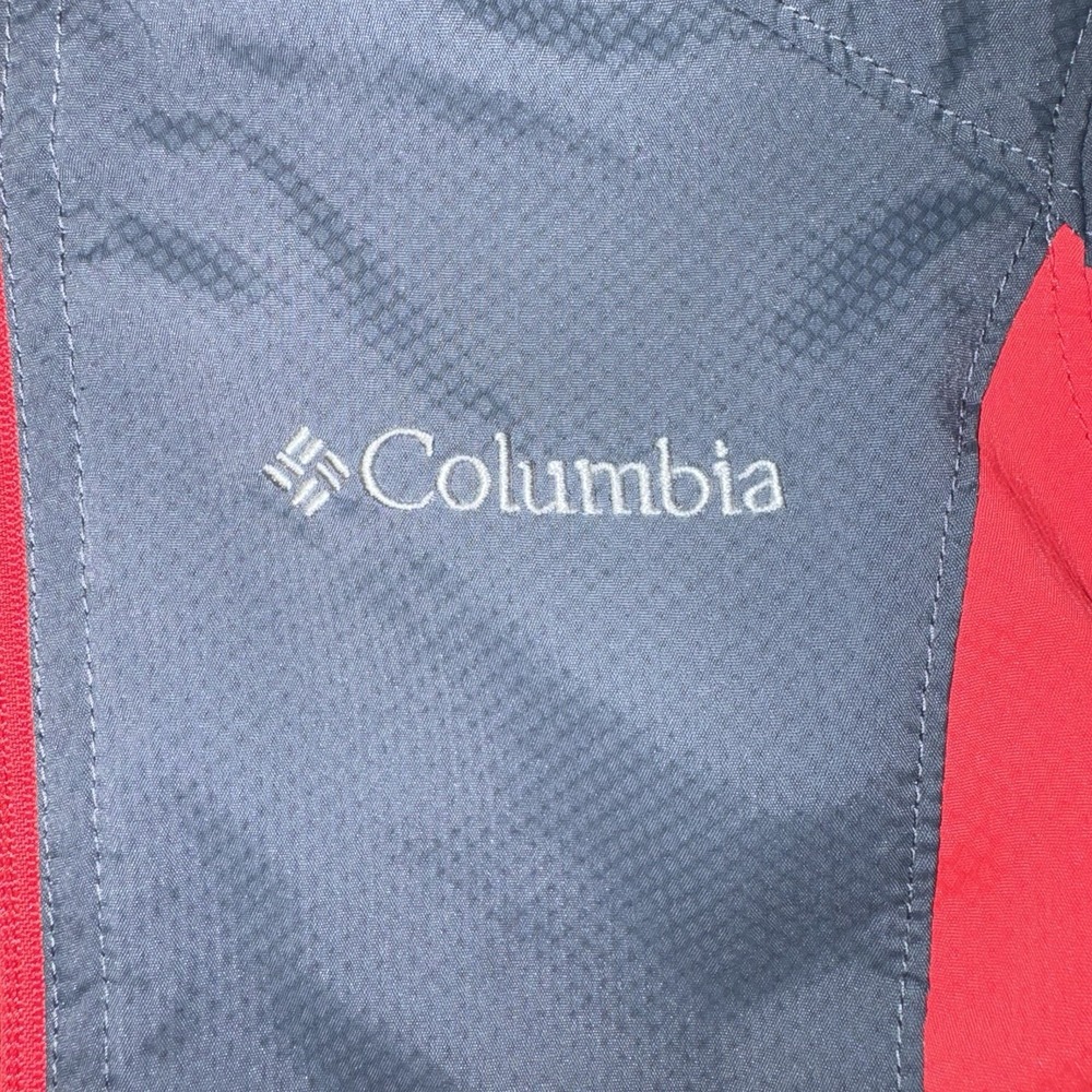 Columbia Omni-Shield Hooded Full Zip Jacket Youth XS Gray/Red Colorblock - Picture 8 of 8